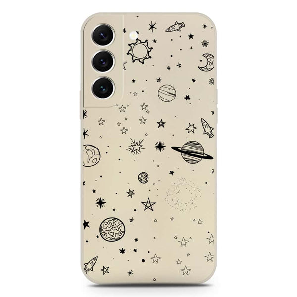 Stardust Dreams Design Soft Phone Case - Silica Gel Case - Offwhite - Samsung Galaxy S22 Plus 5G