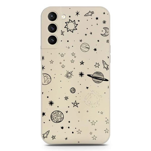 Stardust Dreams Design Soft Phone Case - Silica Gel Case - Offwhite - Samsung Galaxy S21 FE 5G