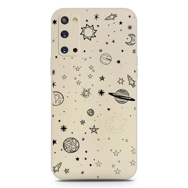 Stardust Dreams Design Soft Phone Case - Silica Gel Case - Offwhite - Samsung Galaxy S20