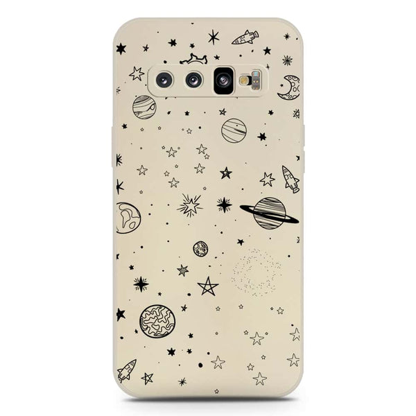 Stardust Dreams Design Soft Phone Case - Silica Gel Case - Offwhite - Samsung Galaxy S10 Plus