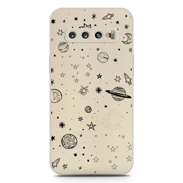 Stardust Dreams Design Soft Phone Case - Silica Gel Case - Offwhite - Samsung Galaxy S10