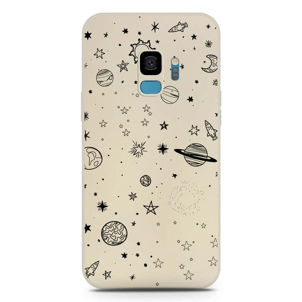 Stardust Dreams Design Soft Phone Case - Silica Gel Case - Offwhite - Samsung Galaxy S9