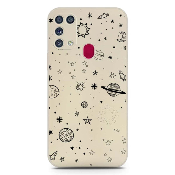 Stardust Dreams Design Soft Phone Case - Silica Gel Case - Offwhite - Samsung Galaxy M31