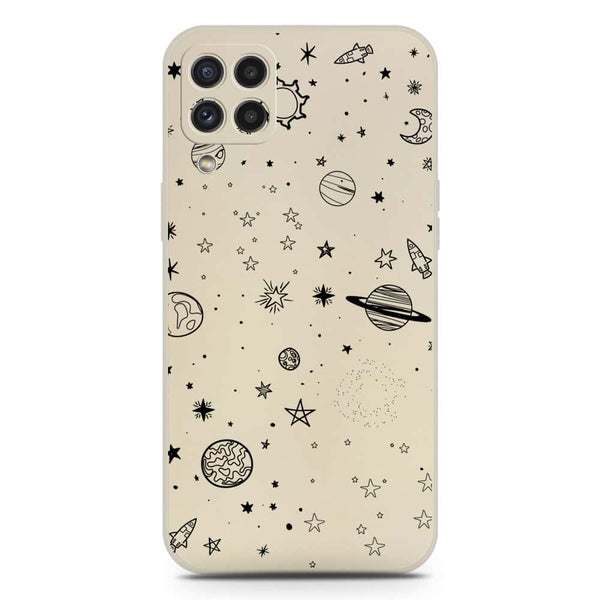 Stardust Dreams Design Soft Phone Case - Silica Gel Case - Offwhite - Samsung Galaxy M22