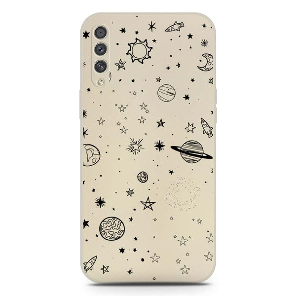 Stardust Dreams Design Soft Phone Case - Silica Gel Case - Offwhite - Samsung Galaxy A50