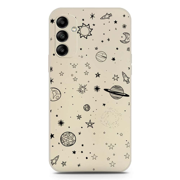 Stardust Dreams Design Soft Phone Case - Silica Gel Case - Offwhite - Samsung Galaxy A34 5G