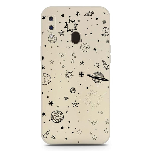 Stardust Dreams Design Soft Phone Case - Silica Gel Case - Offwhite - Samsung Galaxy A30