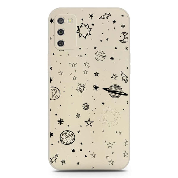 Stardust Dreams Design Soft Phone Case - Silica Gel Case - Offwhite - Samsung Galaxy A02s