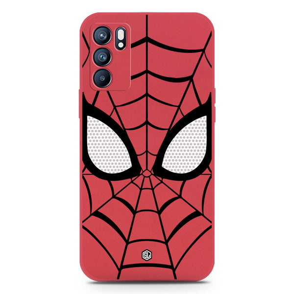 Cool Spider Design Soft Phone Case - Silica Gel Case - Dark Red - Oppo Reno 6 Pro 5G