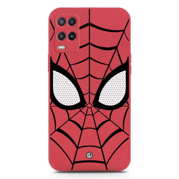 Cool Spider Design Soft Phone Case - Silica Gel Case - Dark Red - Oppo A55 5G