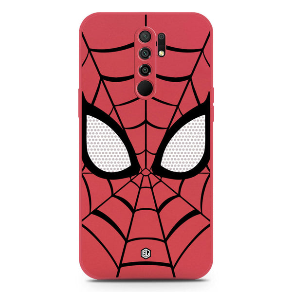 Cool Spider Design Soft Phone Case - Silica Gel Case - Dark Red - Xiaomi Dark Redmi 9 Prime