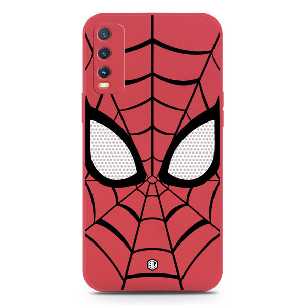 Cool Spider Design Soft Phone Case - Silica Gel Case - Dark Red - Vivo Y20a