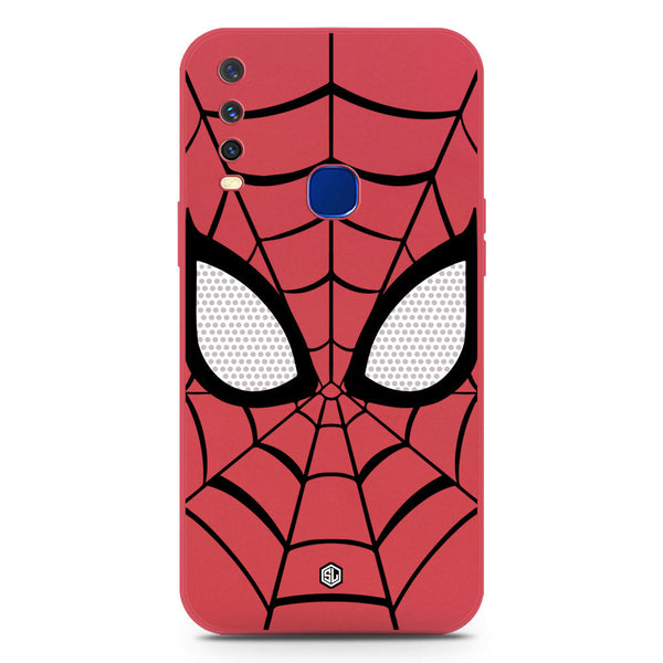 Cool Spider Design Soft Phone Case - Silica Gel Case - Dark Red - Vivo Y12a