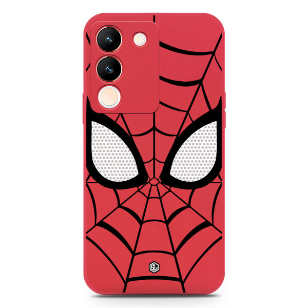 Cool Spider Design Soft Phone Case - Silica Gel Case - Red - Vivo V29e