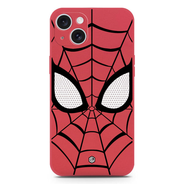Cool Spider Design Soft Phone Case - Silica Gel Case - Dark Red - iPhone 15