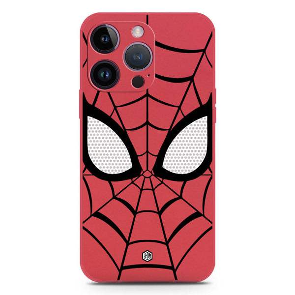 Cool Spider Design Soft Phone Case - Silica Gel Case - Dark Red - iPhone 14 Pro Max