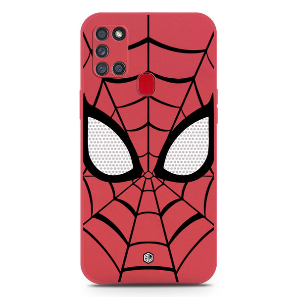 Cool Spider Design Soft Phone Case - Silica Gel Case - Dark Red - Samsung Galaxy A21s