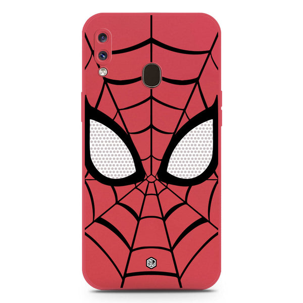 Cool Spider Design Soft Phone Case - Silica Gel Case - Dark Red - Samsung Galaxy A20