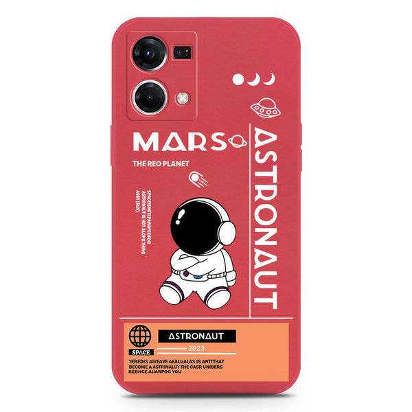 Astronaut Series Soft Phone Case - Silica Gel Case - Red - Oppo Reno 7 4G