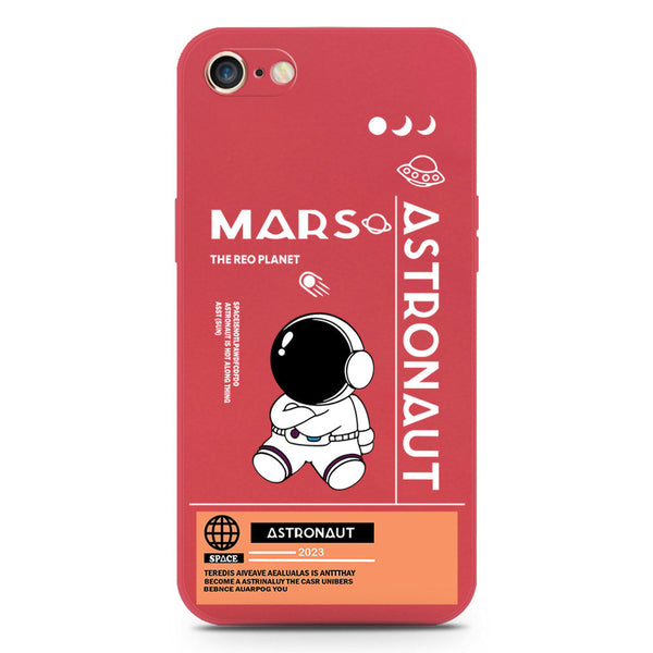 Astronaut Series Soft Phone Case - Silica Gel Case - Red - iPhone SE 2020