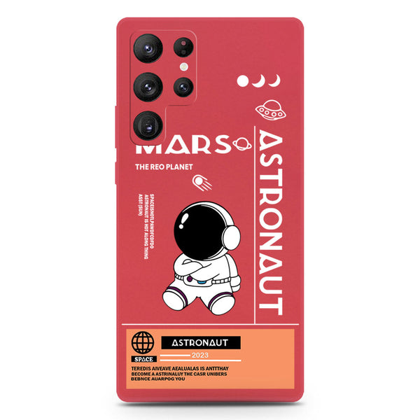 Astronaut Series Soft Phone Case - Silica Gel Case - Dark Red - Samsung Galaxy S22 Ultra 5G