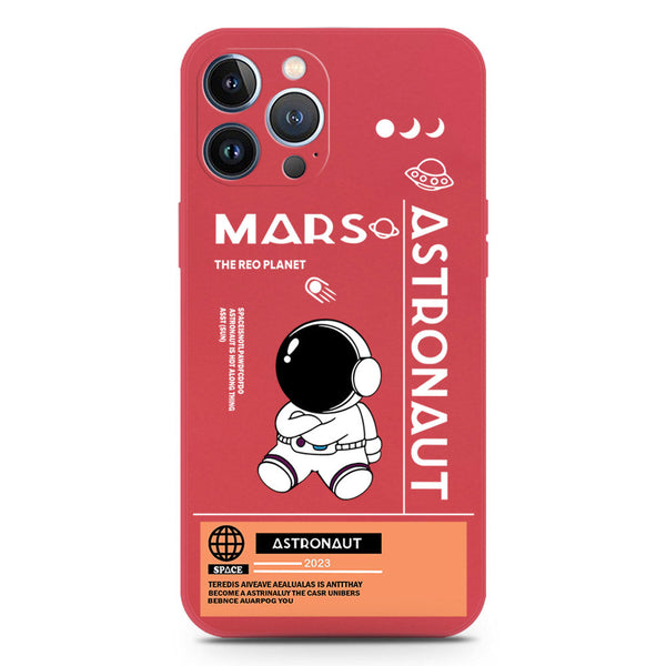 Astronaut Series Soft Phone Case - Silica Gel Case - Red - iPhone 13 Pro Max