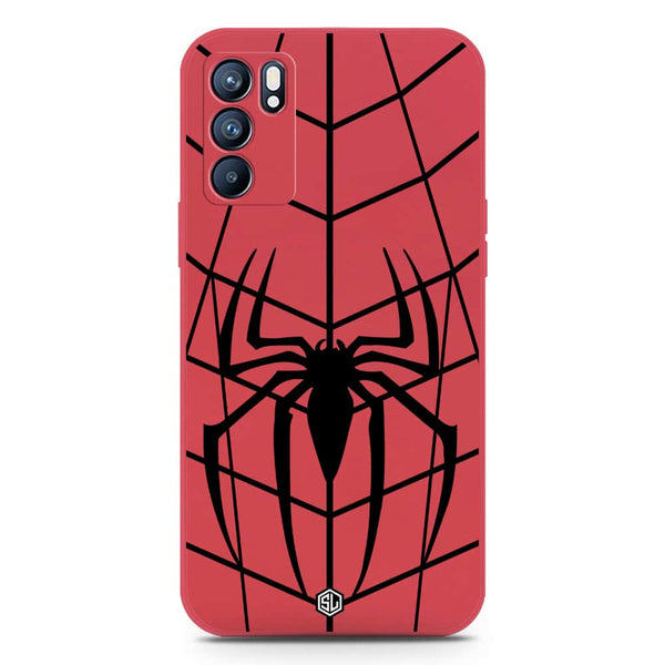X-Spider Design Soft Phone Case - Silica Gel Case - Dark Red - Oppo Reno 6 Pro 5G