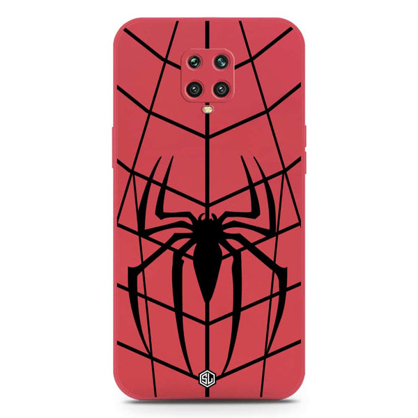 X-Spider Design Soft Phone Case - Silica Gel Case - Red - Xiaomi Redmi Note 9S