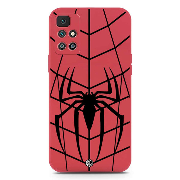 X-Spider Design Soft Phone Case - Silica Gel Case - Red - Xiaomi Redmi 10