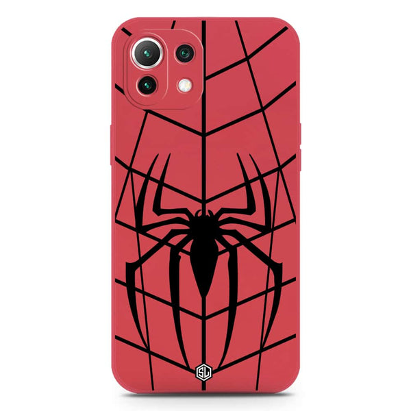 X-Spider Design Soft Phone Case - Silica Gel Case - Dark Red - Xiaomi Mi 11 Lite