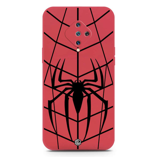 X-Spider Design Soft Phone Case - Silica Gel Case - Dark Red - Vivo Y51 (2020 September)