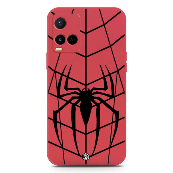 X-Spider Design Soft Phone Case - Silica Gel Case - Red - Vivo Y33s