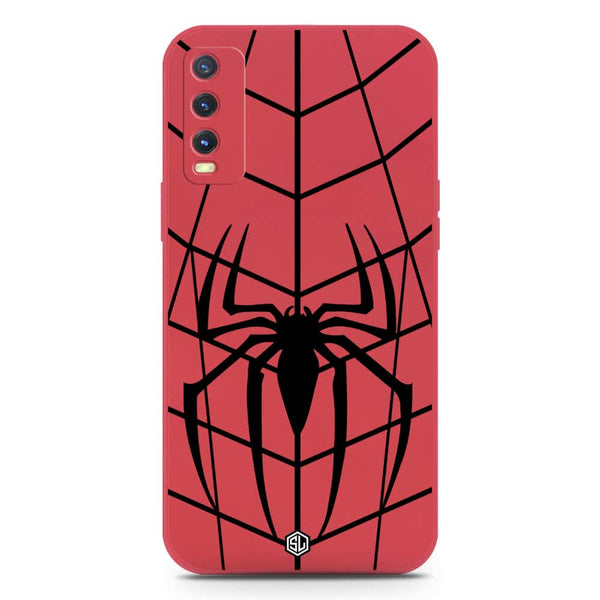 X-Spider Design Soft Phone Case - Silica Gel Case - Dark Red - Vivo Y20