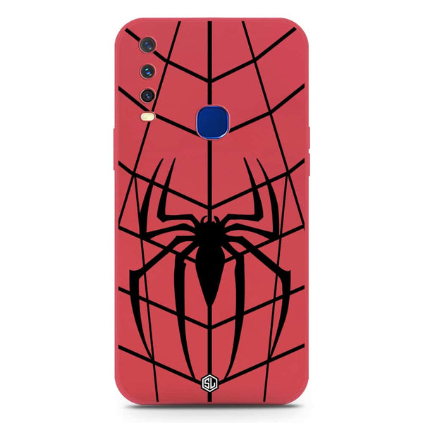 X-Spider Design Soft Phone Case - Silica Gel Case - Dark Red - Vivo Y12a