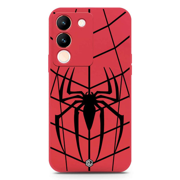 X-Spider Design Soft Phone Case - Silica Gel Case - Red - Vivo V29e