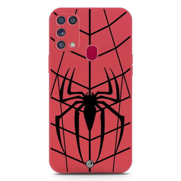 X-Spider Design Soft Phone Case - Silica Gel Case - Red - Samsung Galaxy M31