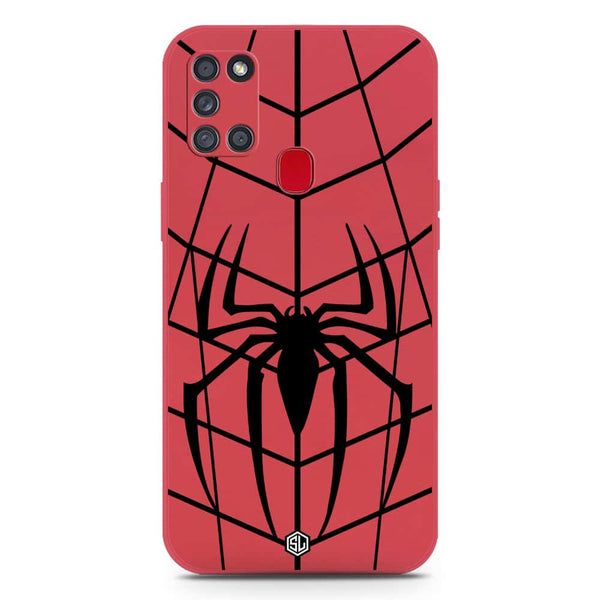 X-Spider Design Soft Phone Case - Silica Gel Case - Dark Red - Samsung Galaxy A21s