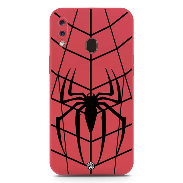 X-Spider Design Soft Phone Case - Silica Gel Case - Dark Red - Samsung Galaxy A20