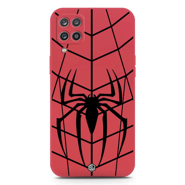 X-Spider Design Soft Phone Case - Silica Gel Case - Dark Red - Samsung Galaxy A12