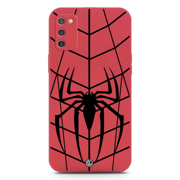 X-Spider Design Soft Phone Case - Silica Gel Case - Dark Red - Samsung Galaxy A03s