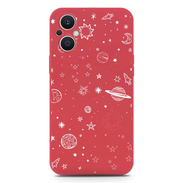 Stardust Dreams Design Soft Phone Case - Silica Gel Case - Red - Oppo Reno 7 Lite