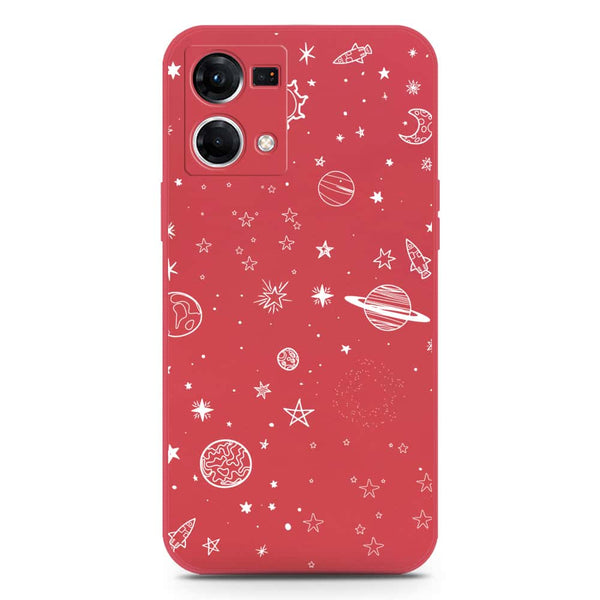 Stardust Dreams Design Soft Phone Case - Silica Gel Case - Red - Oppo Reno 7 4G