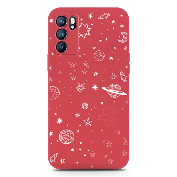 Stardust Dreams Design Soft Phone Case - Silica Gel Case - Dark Red - Oppo Reno 6 Pro 5G
