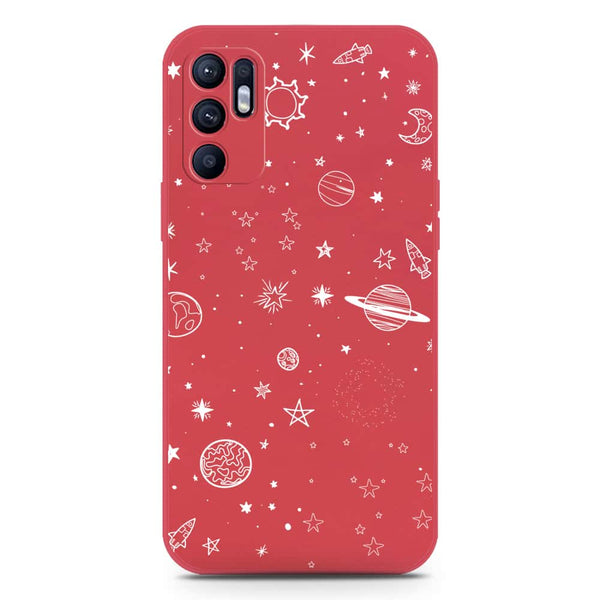 Stardust Dreams Design Soft Phone Case - Silica Gel Case - Red - Oppo Reno 6