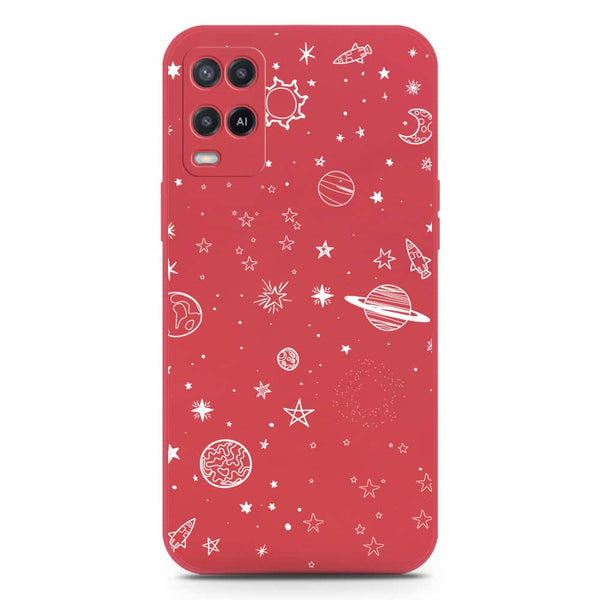 Stardust Dreams Design Soft Phone Case - Silica Gel Case - Red - Oppo A55 5G