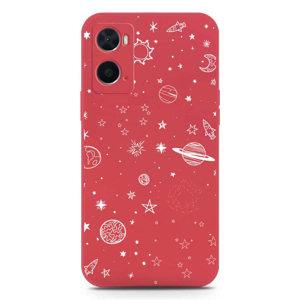 Stardust Dreams Design Soft Phone Case - Silica Gel Case - Dark Red - Oppo A36