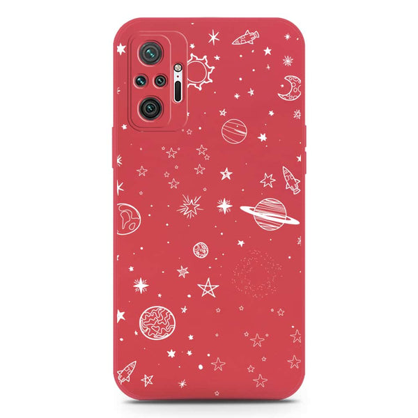 Stardust Dreams Design Soft Phone Case - Silica Gel Case - Dark Red - Xiaomi Dark Redmi Note 10 Pro 4G