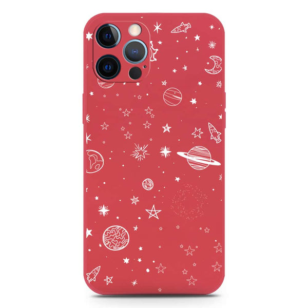 Stardust Dreams Design Soft Phone Case - Silica Gel Case - Red - iPhone 12 Pro Max