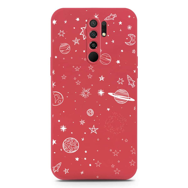 Stardust Dreams Design Soft Phone Case - Silica Gel Case - Dark Red - Xiaomi Dark Redmi 9 Prime