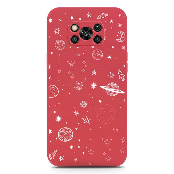 Stardust Dreams Design Soft Phone Case - Silica Gel Case - Dark Red - Xiaomi Poco X3